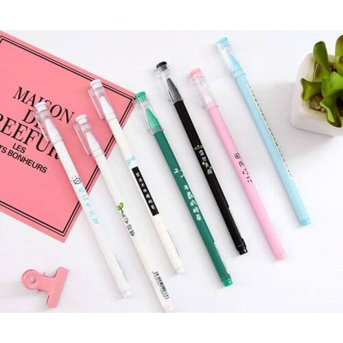 2 Pcs Creative Cute School Text Series Gel Pen Student Simple Styling Gift Writing Supplies School Stationery