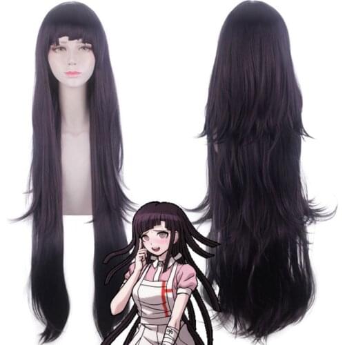 39.3" 100cm Danganronpa 2 Mikan Tsumiki Wig Dangan Ronpa Heat Resistant Synthetic Hair Halloween Party Cosplay Wigs + Net Cap