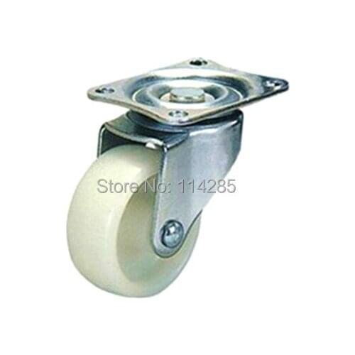 4 Pcs White Plastic 38cm Diameter Furniture Replacement Caster Wheel