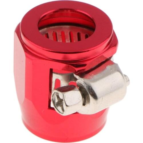 6Pcs 8AN Fuel Line Hose Clamp - Hose End Fitting for Fuel/ Water/ Oil/ Air Line - Aluminum Alloy, Red
