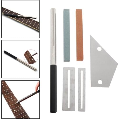 6Pcs Steel Guitar Fret Repairing Tool Set Care & Cleaning Polish File Protector Guitar Frets Nuts Polished File Grinding Repair