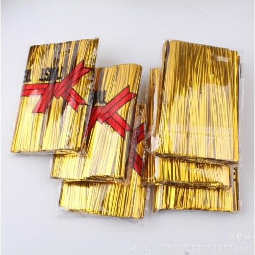 8/10/12cm Gold Twist Tie Cake Candy Cookie Bags Sealing Fastener Gift Bags Package Supplies for Home Kitchen 1 bag(750-800pcs)