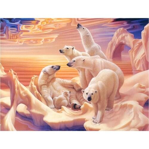 Diy 5D Diamond Painting Polar bear animal Cross Stitch Kits Diamond Embroidery Home Decoration Mosaic Paint by numbersZP-903