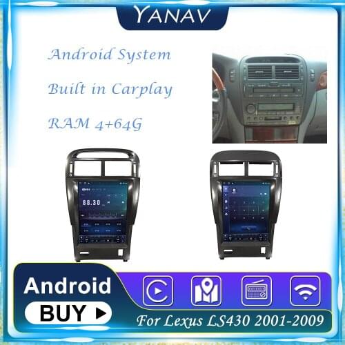 Android 2Din Car Radio Audio For Lexus LS430 2001-2009 GPS Navigation Head Unit Auto Stereo Receiver Video Multimedia MP3 Player