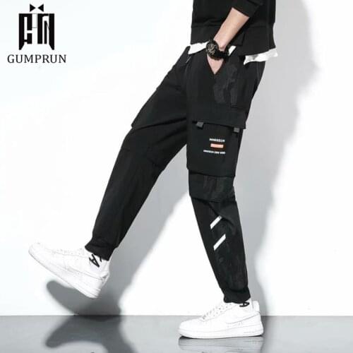 Mens Side Pockets Cargo Harem Pants 2021 Summer Black Hip Hop Male Joggers Trousers Fashion Casual Streetwear Pants