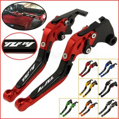 CNC Foldable Extendable Motorbike Brakes Clutch Levers For YAMAHA YZF-R1 YZF1000 R1 2002-2003 (With Logo:YZF R1)