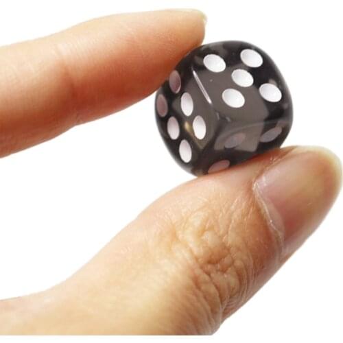 448D 10 Pcs/Set 6 Sided Number Transparent Acrylic Dice Party Family DIY Games Engraving Educational Toys Accessaries