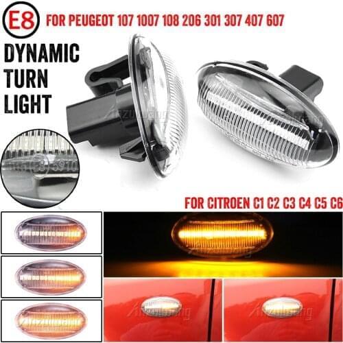 Dynamic Turn Signal Side Marker Light Sequential Blinker Light For Peugeot 307 206 207 407 107 607 For Citroen C1 C2 C3 C5