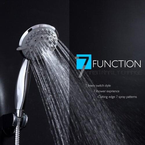 DUERNUO shower head bathroom accessories seven function shower nozzle ABS material water saving chrome hand shower head