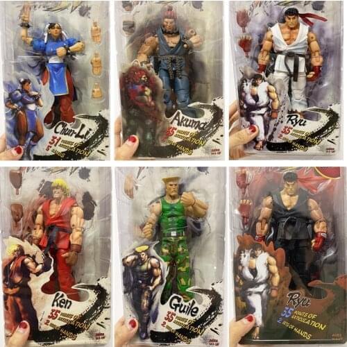 Ryu Figure Game Character Chun-Li Action Figure Ken Doll Guile Akuma Gouki Hoshi NECA Figure Collection Doll Gift