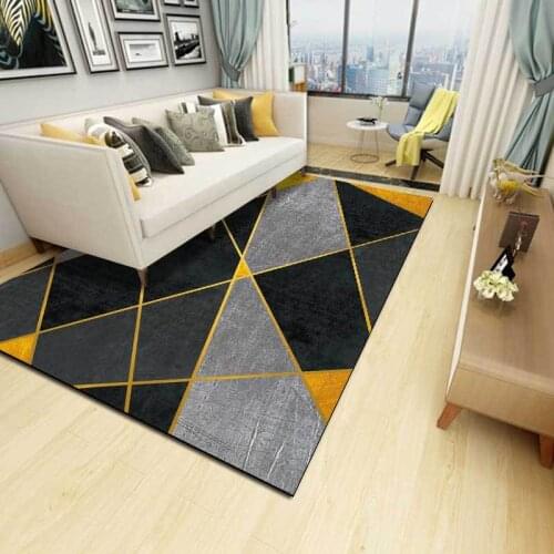 Geometric Velvet Carpet for Living Room Bedroom Area Rug Kids Bedside Decor Rugs Soft Square Fluffy Carpet Home Sofa Table Mat