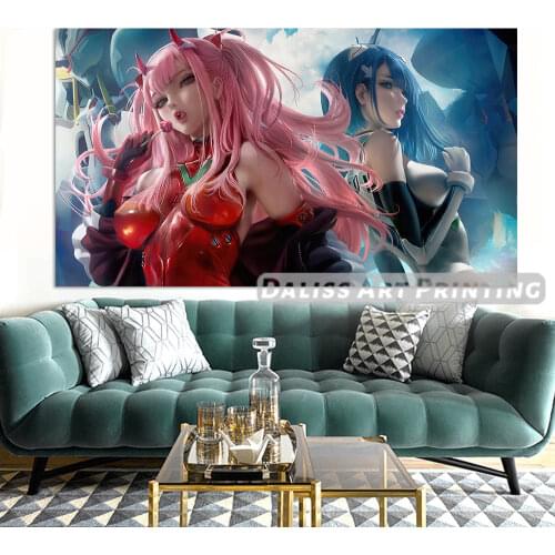 Canvas Anime zero two Pictures Home Decoration Paintings Poster HD Prints Wall Art Modular Living Room Framed