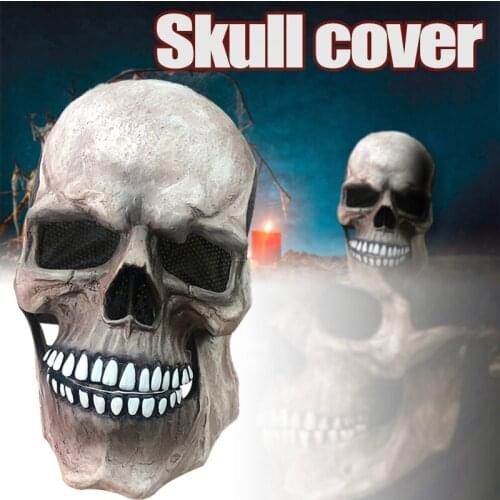 Simulation Skull Headgear Full Face Head Halloween Masquerade Creepy Cosplay Costume for Men Women Kids d88