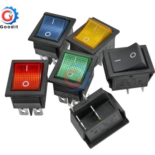 KCD4 Rocker Switch Button ON OFF 2 Position 4 Pins 6 Pins Electrical Equipment With Light Power Switch 16A 250VAC AC 250V