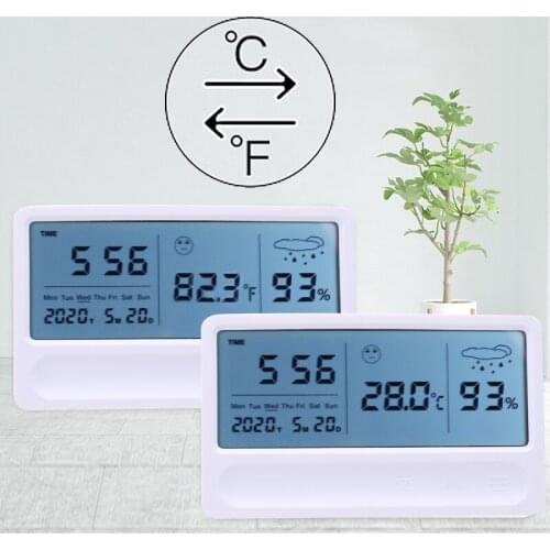 Indoor Thermometer Temperature Humidity Meter Termometro Digital Rechargeable Thermometer Sensor Desktop Wall-Mounted LCD