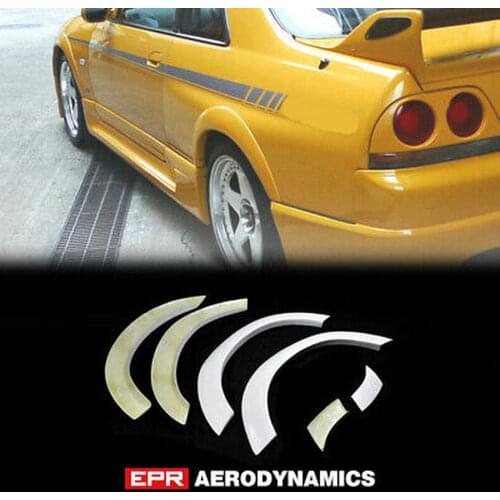 Car Exterior accessories Body kits For Nissan R33 Skyline GTS 400R Style FRP Fiber Black or White Unpainted Wheel Arches (6pcs)