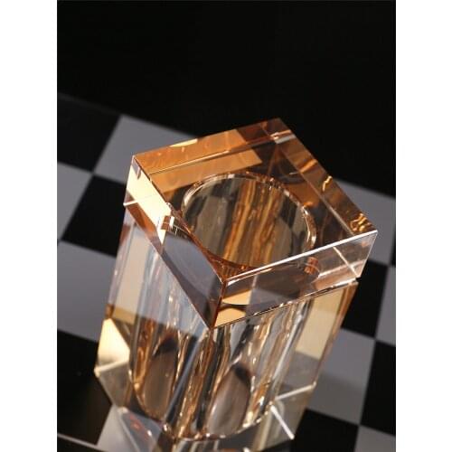 Toothpick Box Crystal Glass Swab Storage Tank Living Room Desktop Home Furnishings Birthday Presents Wedding Gift Nordic Style
