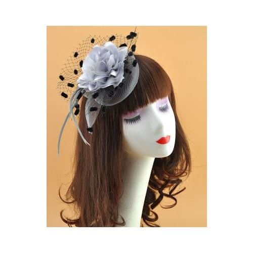 Flower charming hat Girls tiara hat color matching feathers church hat hair clip headband banquet hat wedding bridal accessory