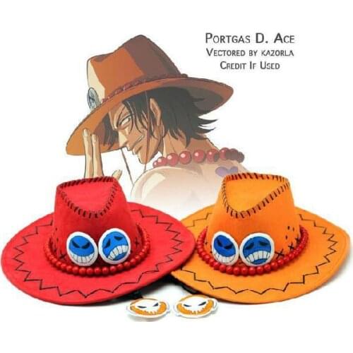 One Pice Hat Anime One Pice Portgas D Ace Hat sun Cap Cosplay hat Free Shipping 3Pcs/Lot