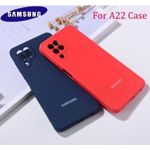 A22 Case Original Samsung Galaxy A 22 4G 5G Silky Silicone Cover Hoge Kwaliteit Soft-Touch Back Beschermend Shells Galaxy a22
