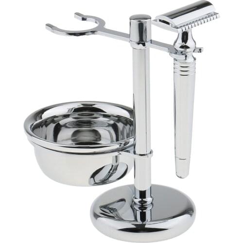 Men Gift Shaving Set Badger Hair Brush+Safety +Bowl+Removable Stand