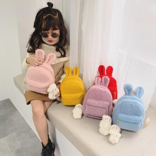 Raged Sheep 2019 New Winter Plush Solid Backpack Personality Bear Boys Girls Kindergarten Accessories Bag Casual Shoudler Bags