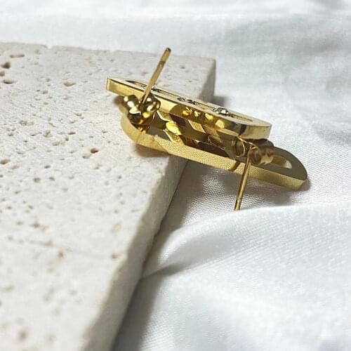 Crystal Luxury Gold Drop Earrings for Women Personality Simple Geometric Pendant Earrings Brincos Bijoux