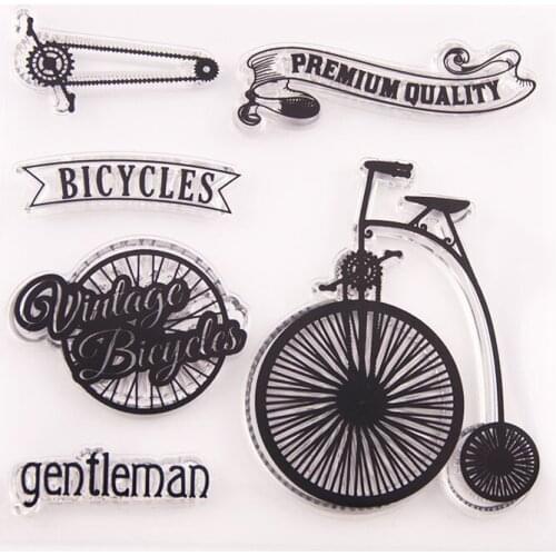 T3010 Silicone Clear Stamps for Scrapbooking bicycle Decoration Embossing Folder Craft Rubber Stamp Tools New