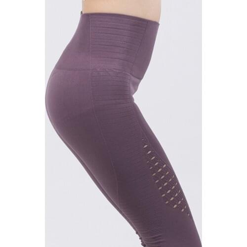 Super Stretchy Gym Tights Energy Seamless Tummy Control Yoga Pants High Waist Sport Leggings Purple Running Pants Women