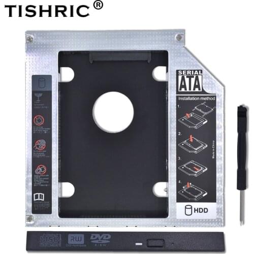 TISHRIC 2018 Universal Optibay 2nd HDD Caddy 12.7mm SATA3.0 Hard Disk Driver Adapter For 2.5'' SSD DVD to HDD Case Enclosure