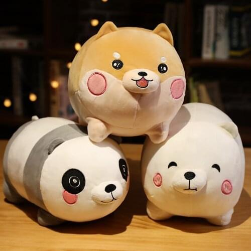 Fat Panda Plush Toy Body Pillows Kawaii Shiba Inu Bear Panda Soft Cushions for Sofa Chair Kids Room Decor Home Plushie Dolls