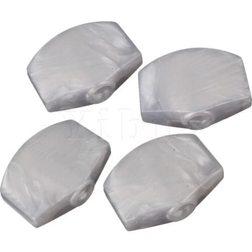 Yibuy White Pearl Universal Guitar Tuner Machine Head Square Buttons Tuning Key Replacement Pack of 6