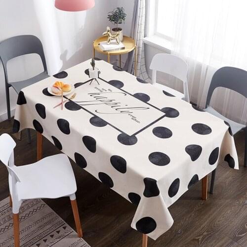 Dot Printed Table Cloth Waterproof Oil-proof Table Cover Restaurant Coffee Table Mat Tablecloth For Kitchen Dining Room