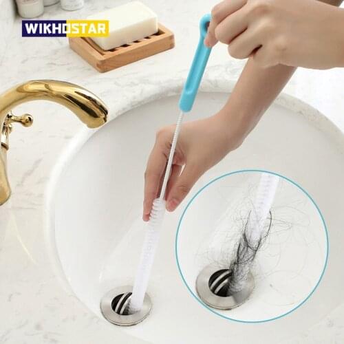 WIKHOSTAR Extended Sewer Cleaning Brush Drain Cleaner Bendable Pipe Dredging Tools Kitchen Bathroom Sink Pipe Cleaner