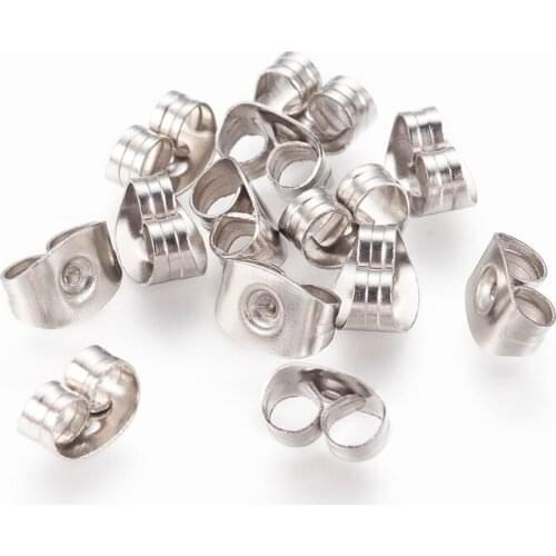 1000pcs 304 Stainless Steel Ear Nuts Earring Backs for Jewelry Making Earring Accessories