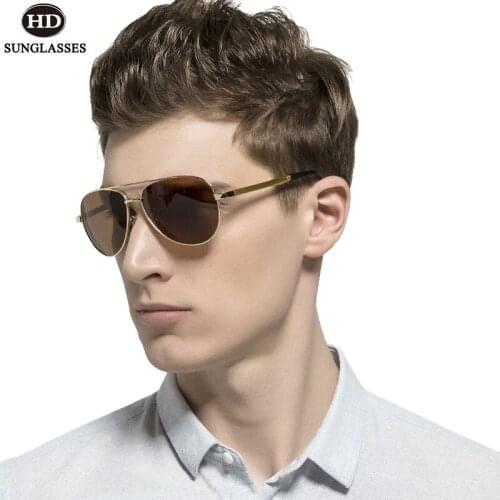 HDclear Driving Mirror Glasses AlMg Alloy Polarized Sunglasses Man Driving Eyewear Fishing Oculos De Sol Pilot UV400 Gafas LD014