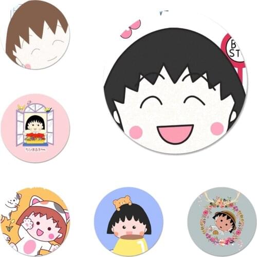 58mm Sakura Momoko Chibi Maruko Chan Icons Pins Badge Decoration Brooches Metal Badges For Backpack Decoration