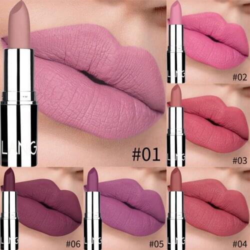 1pcs Sexy Nude Lipsticks Velvet Matte Makeup Lips Stick Waterproof Long Lasting Lipstick Non-stick Cup Cosmetics Beauty Batom