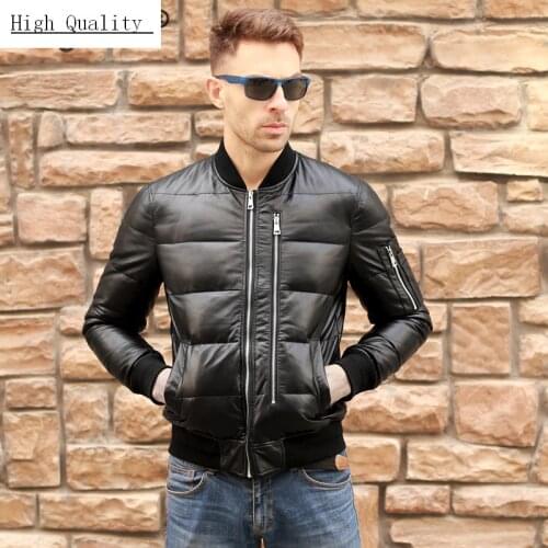 100% Real Leather Jacket Mens Winter Sheepskin Duck Down Coat Men Clothes 2020 Korean Genuine Leather Jacket Hiver 1927