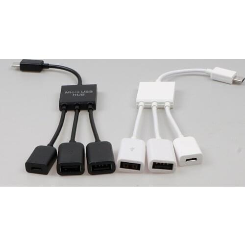 3 in 1 Micro USB Power Charging Host OTG Hub Cable Adapter Splitter Laptop Accessories