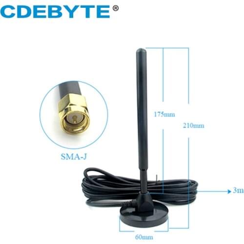 433MHz Wifi Antenna SMA-J Hign Gain 5dBi Copper Material Magnetic Base 3m Feeder External Cable Outdoor Omnidiretional Aerial