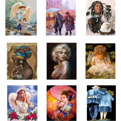 5D Diy Diamond Painting Cross Stitch full Square Round Diamond Embroidery Indian black girl Home Decor chrismas gift