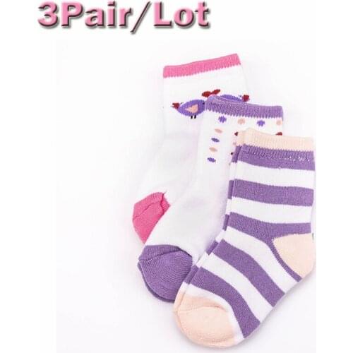 Free Ship Suitable For 1-7Year Baby Children Socks 3Pair/Lot 100% Cotton Non-slip Kid Sock Baby Boys Girls Childrens Clothing