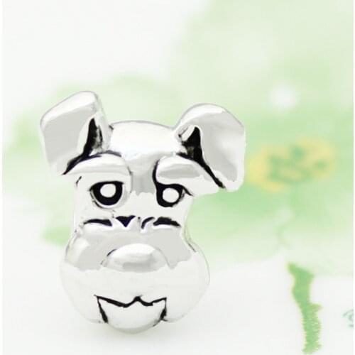 Slide charm free shipping DIY beads Cute puppy animal charm beads fit Pandora bracelet necklace