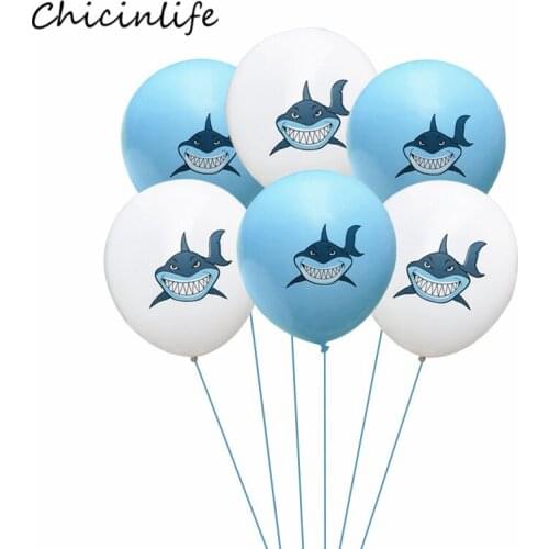 Chicinlife 10pcs shark Latex Balloons Under The Sea Party Decoration kids Birthday Party Supplies Baby Shower Decor