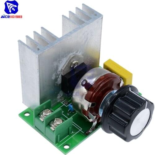 Diymore AC 220V 4000W SCR Electronic Voltage Regulator Speed Controller Board Governor Dimmer Module Resistive Load