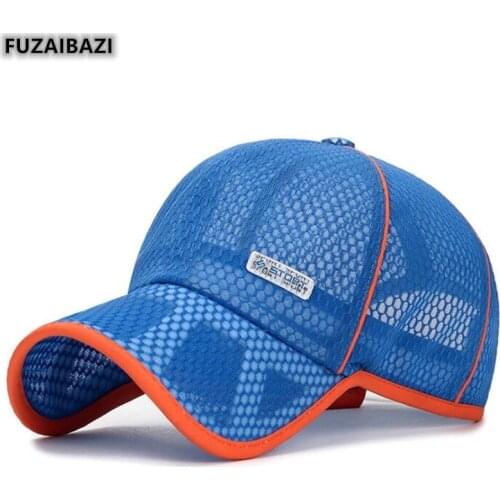 FUZAIBAZI Trend Children Hats Summer Fashion Mesh Baseball Caps For Boys Girls Adjustable Size Outdoor Sports Snapback Cap