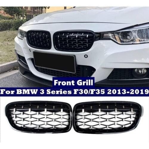 Pair Glossy Black Front Bumper Kindey Grille Meteor Style For BMW 3 Series F30 F35 2013-2019 Car Styling Accessories