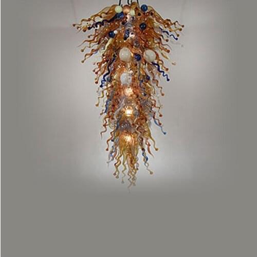 Art Decorative Designer Glass Pendant Lamps Top Design Colored Handmade Blown Glass Big Chandelier