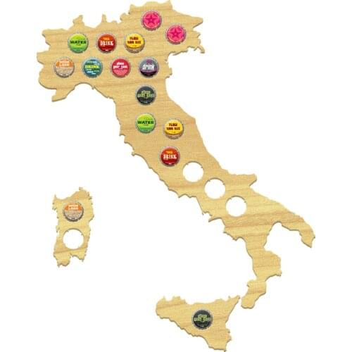 Italy Beer Cap Map Bottle Cap Map Collection Beer Gift Wood Map Bar Pub Club Italian Bottle Cap Map Gifts for Wine Beer Lovers